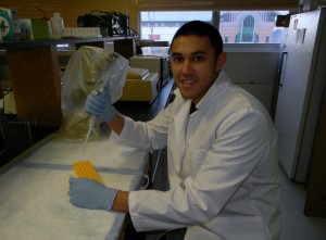 John Zyzo conducting research in the lab