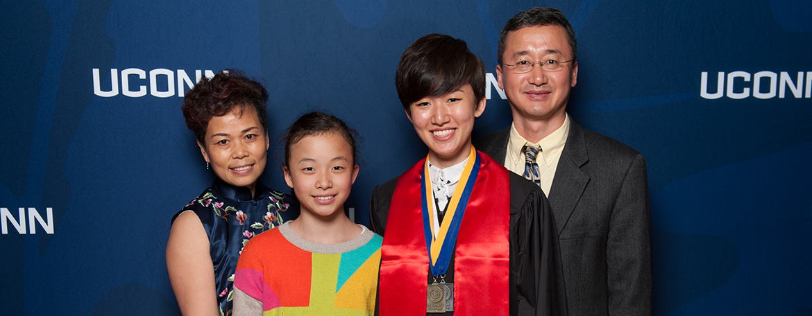 family at medals